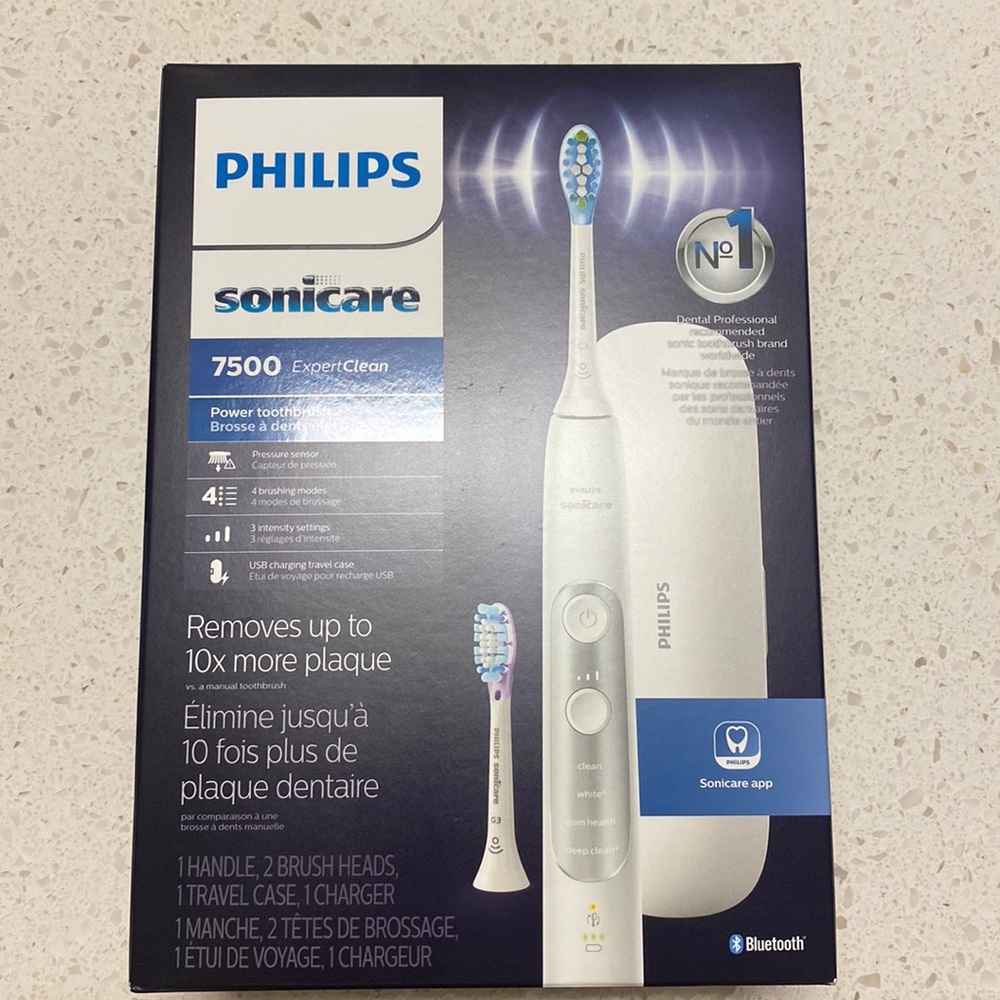 Philips sonicare 7500 expert clean electronic toothbrush white new in box
